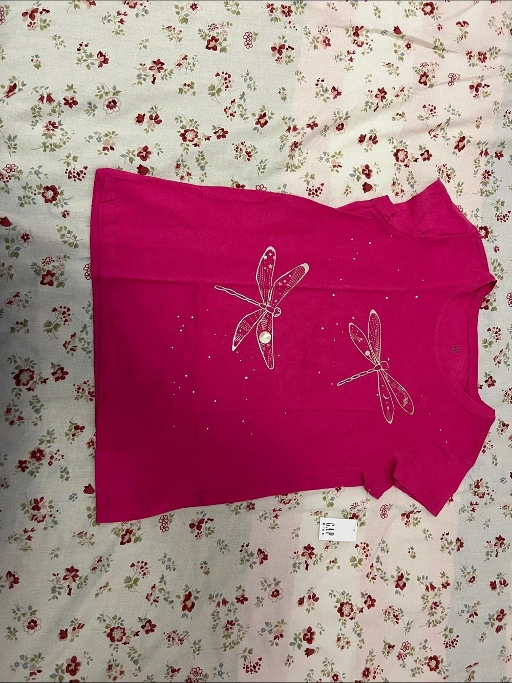 Gap Kids Pink Butterfly Graphic Short Sleeve Top